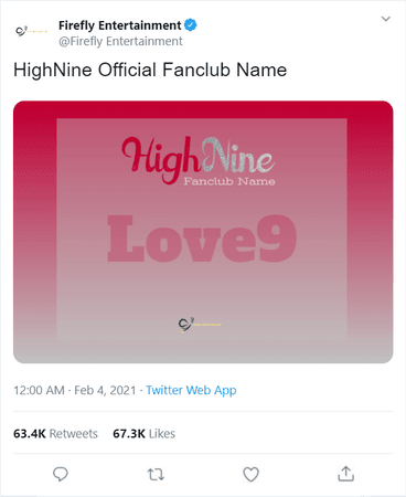 HighNine (하이 나인) Firefly Entertainment Twitter Post HighNine (하이 나인) Firefly Entertainment Twitter Post