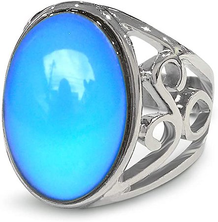 Amazon.com: Fun Jewels Classic Multi Color Change Oval Crystal Stone Emotion Feeling Statement Mood Ring Unisex Size 6-10 FJ-MR207-1-7: Clothing, Shoes & Jewelry