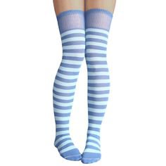 Blue striped tights