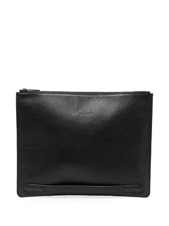 Discord Yohji Yamamoto rectangular calf leather clutch bag black DRI71770 - Farfetch