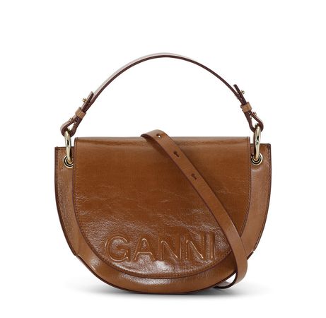 Brown Banner Saddle Bag | GANNI US