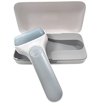 FACIALLY SOICY Ice Roller For Eyes, Face, Sore Muscles, Redness & Inflammation, W/Travel Case