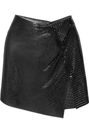 Fannie Schiavoni | Mini-jupe asymétrique effet portefeuille en cotte de mailles Elsa | NET-A-PORTER.COM