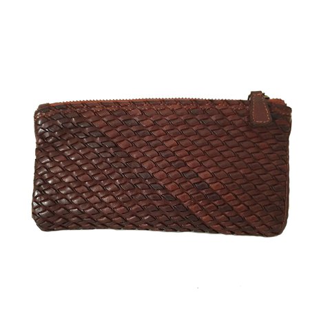 brown leather woven clutch - Google Search