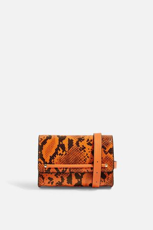 BLAIR Orange Snake Belt Bag | Topshop