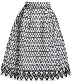 Pleated Crochet-knit Skirt