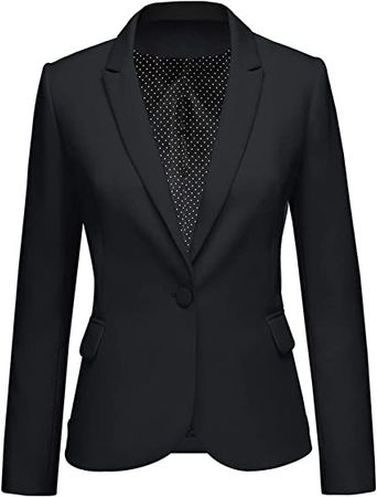 luvamia Women's Long Sleeve Formal Notch Lapel Button Down Blazer Pockets Jacket at Amazon Women’s Clothing store