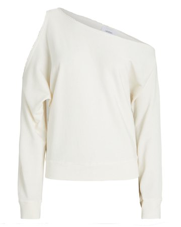 Lanston One-Shoulder Cotton-Blend Sweatshirt | INTERMIX®