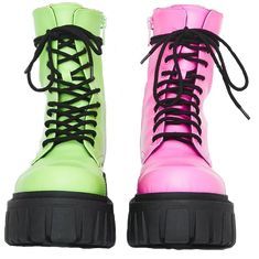 Pink & Green Boots