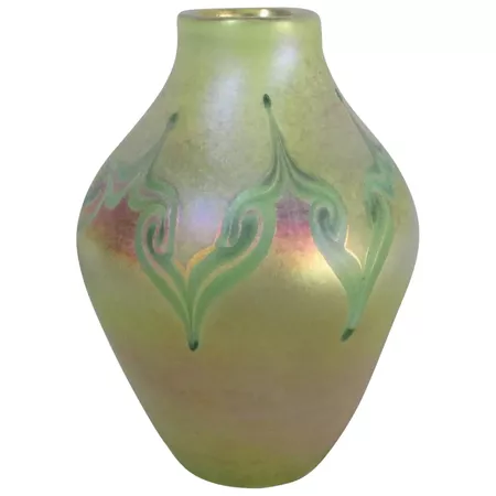 LCT Marked Tiffany Art Glass Vase 4877 : Emporium, Ltd. | Ruby Lane