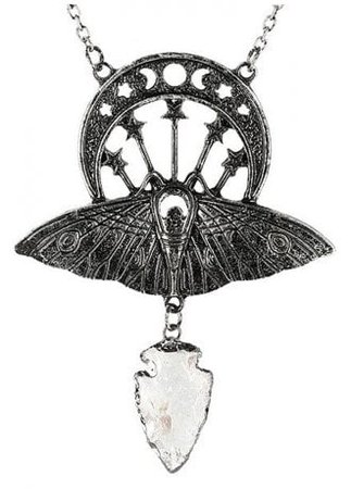Restyle Crystal Moon Moth Necklace | Attitude Clothing