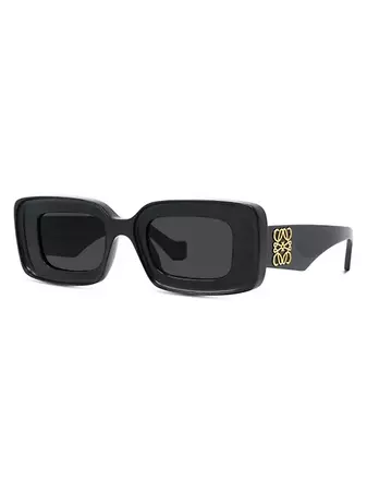 Shop LOEWE Chunky Anagram Rectangle Sunglasses | Saks Fifth Avenue