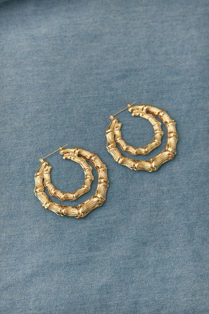 Gold Double Hoop Earrings | Jaded London