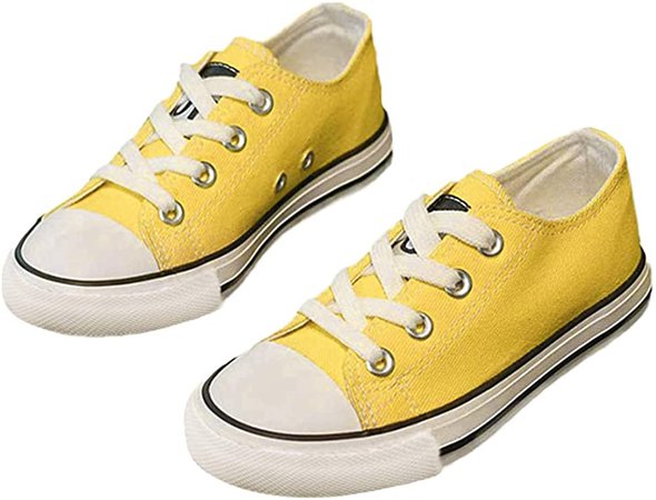 Amazon.com | iFANS Boys and Girl Low Top Canvas Kids Lace up Sneakers | Sneakers