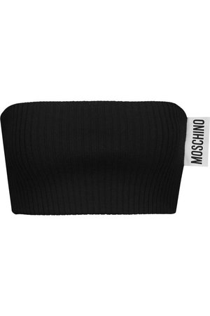 MOSCHINO Ribbed Wool Bandeau Top.