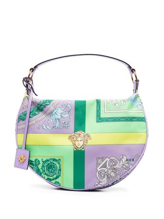 Shop purple Versace baroque-print hobo bag with Express Delivery - Farfetch