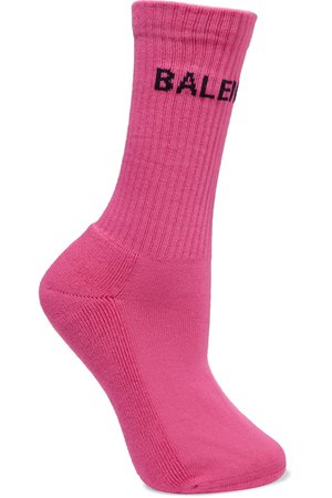 Balenciaga | Intarsia ribbed cotton-blend socks | NET-A-PORTER.COM