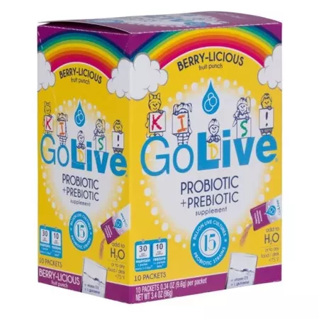 GoLive Probiotic+ Prebiotic Packets Kids - Fruit Punch - 10ct : Target