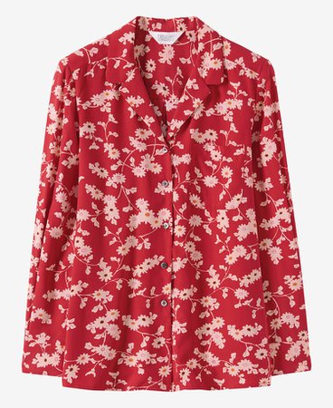 Trailing Floral Silk PJ Shirt | TOAST