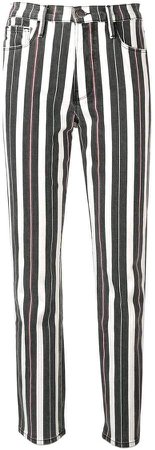 striped slim-fit jeans