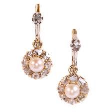 pink pearl victorian earrings
