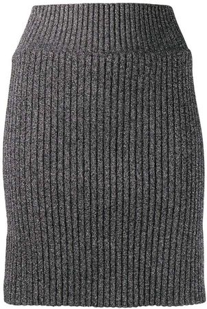 metallic knit skirt