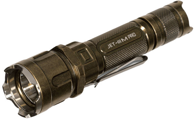 JETBeam IIIM PRO Retro Rechargeable Tactical LED Flashlight, Tumbled Bronze, 1100 Max Lumens