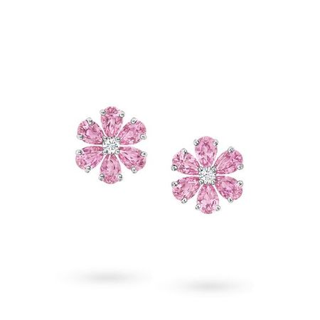 Forget-Me-Not Pink Sapphire and Diamond Earrings | Harry Winston