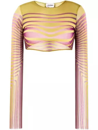 Jean Paul Gaultier abstract-print Cropped T-shirt - Farfetch