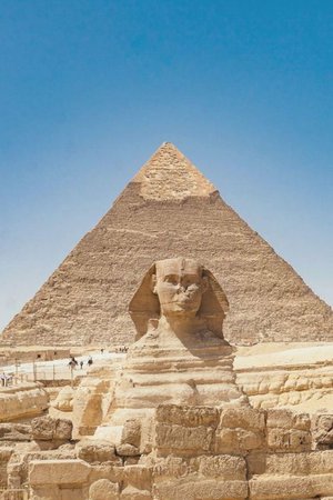 the pyramid and Sphinx
