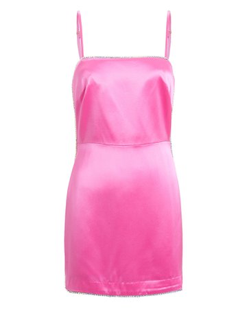 Michelle Mason | Crystal-Embellished Satin Mini Dress | INTERMIX®