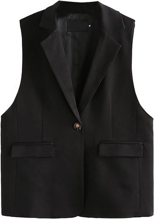 AMEBELLE Women's Sleeveless One Button Lapel Collar Office Work Blazer Vest Jackets at Amazon Women's Coats Shop