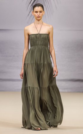 Shirred Halter Dress By Matteau