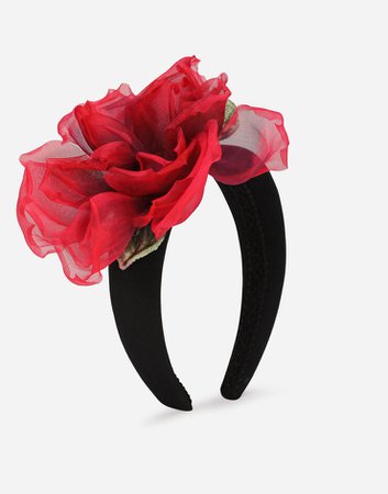 Women's Hats and Gloves | Dolce&Gabbana - Silk headband with flower