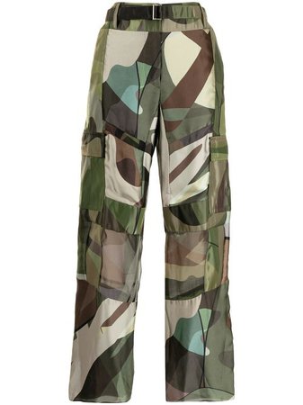 Shop sacai camouflage-print trousers with Express Delivery - FARFETCH