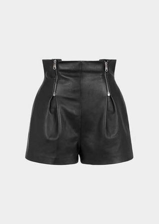 Versace High Waisted Leather Shorts