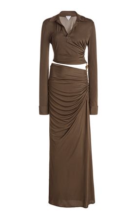 Ruched Cutout Maxi Dress By Bottega Veneta | Moda Operandi
