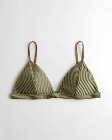 Girls Ribbed Triangle Bikini Top | Girls Swimwear | HollisterCo.com