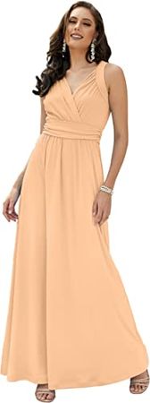 Amazon.com: KOH KOH Womens Long Sleeveless Flowy Bridesmaid Cocktail Evening Gown Maxi Dress : Clothing, Shoes & Jewelry