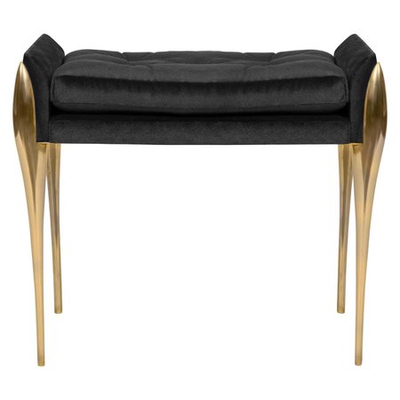 Stiletto Stool with Polished Brass Structure For Sale at 1stDibs