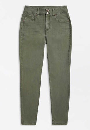 Maurices $34 - Denimflex High Rise Olive Double Button Jegging