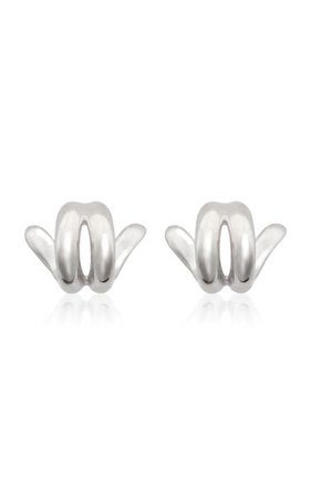 Sterling Silver Horn Stud Earrings By Sapir Bachar | Moda Operandi