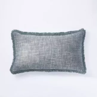 Oversized Woven Textured Lumbar Throw Pillow Blue - Threshold™ Designed With Studio Mcgee : Target