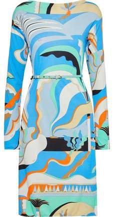 Belted Printed Jersey Dress