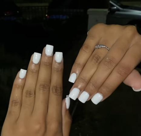 white short nails