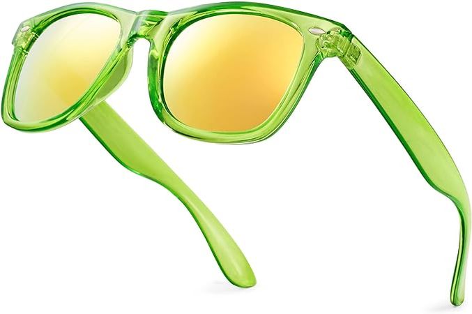 Amazon.com: Retro Rewind Translucent Frame Colorful Neon 80s Sunglasses for Men Women - Reflective Mirrored Lens : Clothing, Shoes & Jewelry