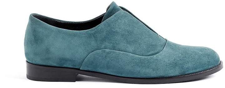 Sky Green Suede Leather Flats
