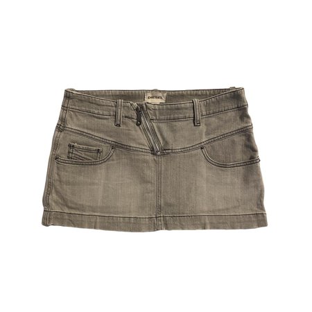 diesel gray asymmetrical zipper skirt