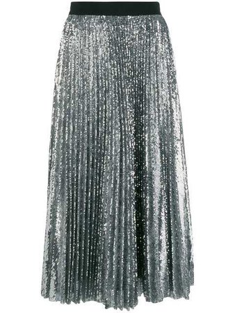 $1,385 MSGM Pleated Sequin Midi Skirt - Buy Online - Fast Delivery, Price, Photo