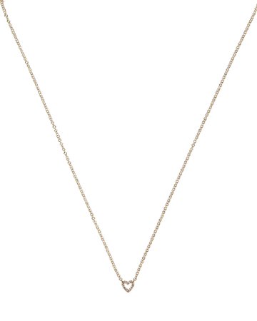 EF Collection Baby Diamond Open Heart Necklace | INTERMIX®